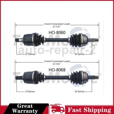 Eje CV delantero izquierdo derecho Acura Integra TrakMotive 1986~1989 Foto 1 de 3