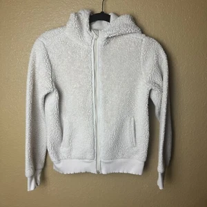 Athleta Girls “Bundle Up Jacket” Size L/12 Sherpa Cream Kids Coat Fur - Picture 1 of 10