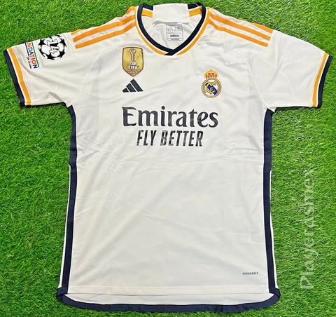 23/24 Real Madrid Home Jersey | Champions League Edition + Club World Cup Badge Cover