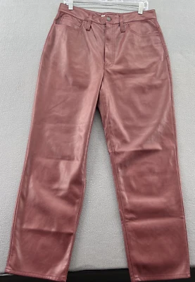 Pantalones Madewell Mujer Talla 30 Imitación Cuero Borgoña El Perfecto De Colección Recto Foto 1 de 4