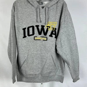 Iowa IA Hawkeyes Pullover Felpa con Cappuccio Giacca J America Taglia L Grigio NCAA - Foto 1 di 6