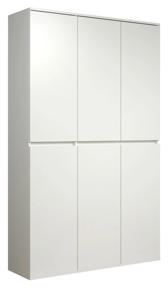 Trendteam Nevada 6-Türig Garderobenschrank - Weiss, 111 x 191 x 34 cm