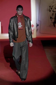 $2150 Designer Rare DIESEL BLACK GOLD Men's Runway Biker Leather Jacket 48 - Picture 1 of 12