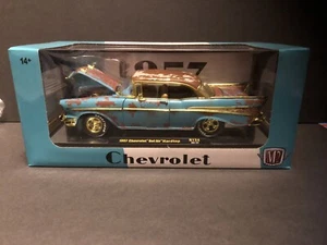 2024 M2 Machines 1957 Chevrolet Bel Air Hardtop Chase 1/750 Gold Trim Very Rare - Picture 1 of 5