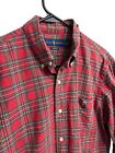 Ralph Lauren Classic Fit Plaid Button Down Shirt Men’s Large Heavy Flannel Red