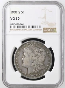 1901-S Morgan Dollar NGC Certified VG10 - Picture 1 of 2