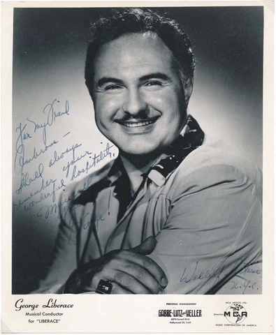 George LIBERACE / Inscribed Photograph Signed Cover