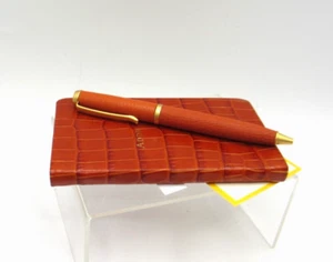 Graphic Image Address Book Pocket Size 3x5" Leather Cover Orange Crocodile - Picture 1 of 10