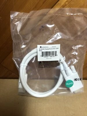 Monoprice DisplayPort to VGA Cable 3ft White, 28AWG, Gold Plated Connectors New - Image 1 of 2