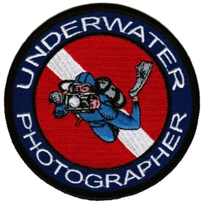PARCHE DE FOTÓGRAFO SUBMARINO FOTOGRAFÍA DE BUCEO bordado engranaje de hierro - Imagen 1 de 4