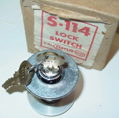 Interruptor accesorio de bloqueo con llave de entrada apagada alarma NuTone S-114 vintage Chicago EE. UU. Foto 1 de 4