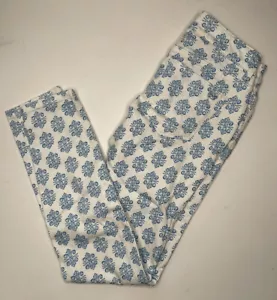 Vineyard Vines Damen Medaillondruck Denim Jeans 00 blau weiß dünne Grafik - Bild 1 von 4