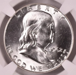 1962-D Franklin Silver Half Dollar - NGC MS65 FBL - Picture 1 of 3