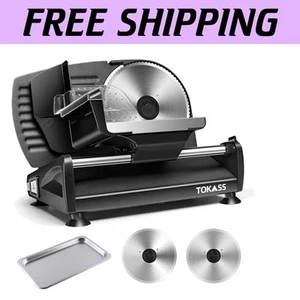 Powerful 200W Food Slicer with Two Stainless Steel Blades and Safety Features - Picture 1 of 9