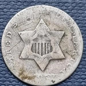 1852 Three Cent Piece 3c Silver Trime Circulated #93497 - Picture 1 of 2