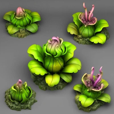 Jungle Carnivorous Plants Legion Terrain Scenery Tabletop Miniatures Wargames - Image 1 of 2