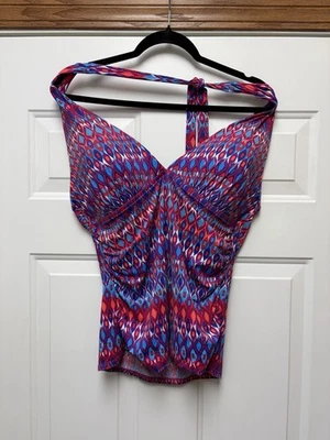 Top de Natación Tankini Halter Multicolor LA BLANCA Talla 16 Azul Rojo Morado Blanco. Foto 1 de 4