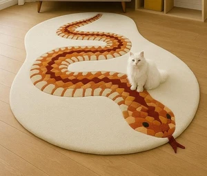 Rug | Snake design rug | Wool rug | Hand Tufted Rug | area rug | Designer Rug - Picture 1 of 4