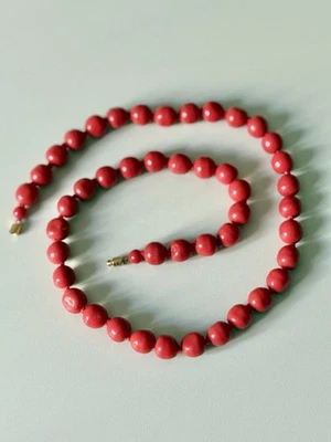 COLLANA PASTA DI CORALLO VINTAGE - 62 CM LUNGHEZZA - PERLE IRREGOLARI - Immagine 1 di 2