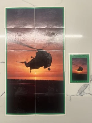 Desert Storm PUZZLE D - Complete 11 Sticker Set - Green Border CH-47 CHINOOK VG+ - Image 1 of 2