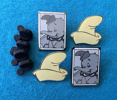 Prendedores Disney - Dumbo - Lote de 4 - Caja de sombreros exclusiva del elenco, lanzamiento limitado blanco y negro Foto 1 de 4
