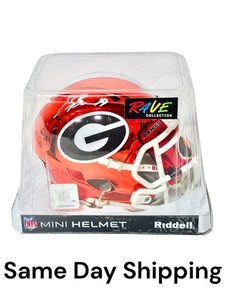 BROCK BOWERS SIGNED AUTOGRAPHED GEORGIA BULLDOGS RED CHROME MINI HELMET BECKETT - Picture 1 of 5