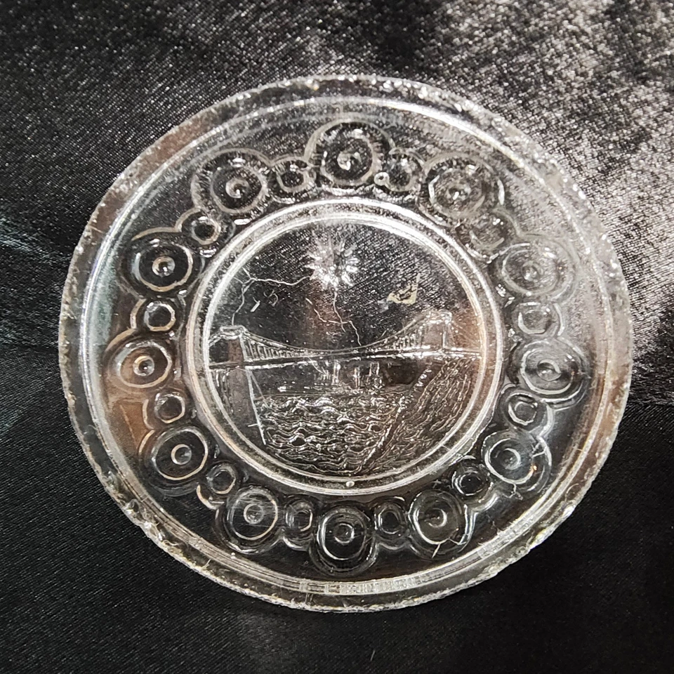 C. 1855 Pressed Glass Cup Plate Lee-Rose 636 Maid of the Mist Niagara Bridge - Image 1 of 4