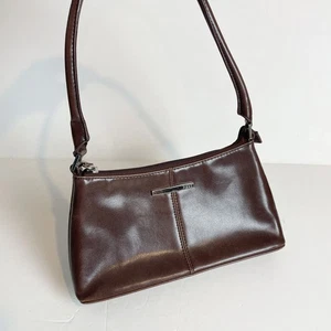 Next Vintage Y2K Braun Kunstleder Mini Schultertasche - Bild 1 von 10