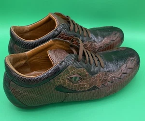 Belvedere Crocodile & Lizard Casual Lace Up Shoes Sz 11 with Eyes & Rubber Soles - Picture 1 of 19