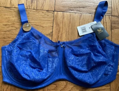 40I - WACOAL Retro Chic Full Figure Underwire Bra; Blue Radiant, New - Image 1 of 4