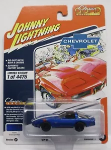 JOHNNY LIGHTNING 1/64 CLASSIC GOLD 1979 CHEVROLET CORVETTE GRAND SPORT BLU - Foto 1 di 2
