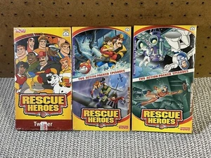 Rescue Heroes VHS Tapes Lot of 3 Vintage Fisher Price Children's Action Series - Foto 1 di 2