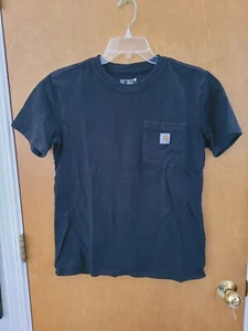 Carhartt Loose Fit Black Logo Pocket Cotton Tee Shirt, Youth Small 4-8 - Picture 1 of 5