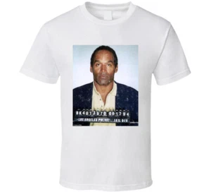 Oj Simpson Controversial Celebrity 1994 Mug Shot Distressed Look T Shirt - Picture 1 of 2