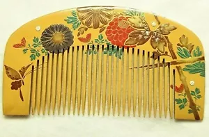 Vintage Japanese Kushi Comb Makie Kimono hairpin Hair Ornament antique #863-2 - Picture 1 of 11