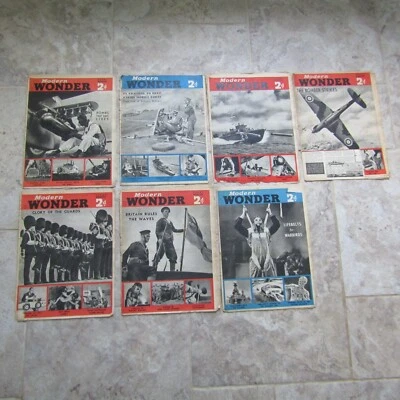 bundle 7 Modern Wonder comics October to December 1939 Odhams Press illustrated - Image 1 of 4