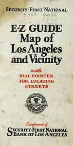 Vintage Los Angeles Mappa EZ Guida Puntatore Quadrante Volvelle Security Prima Banca 1929 - Foto 1 di 9