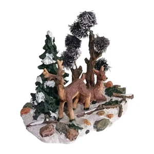 HOLIDAY TIME - WINTER SCENE - DEER IN WOODS - MINT COND IN BOX - Picture 1 of 4