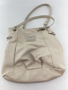 Bolso de Hombro Nicole By Nicole Miller Cartera 2 Correas Detalles Plateados Acentos Crema - Imagen 1 de 9