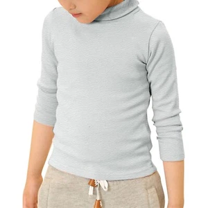 Kids Girls' Basic Long Sleeve Turtleneck Cotton T-Shirt Blouse Pullover Tops - Picture 1 of 33