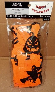 Halloween Celebrate It Garland Felt Party Hanging Happy Halloween Sign 2pc 171G - Picture 1 of 3