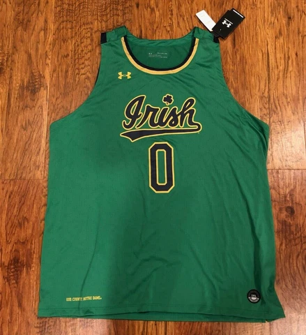 NEW Notre Dame Under Armour Authentic Basketball Green Jersey #0 XXXL 3XL Cover