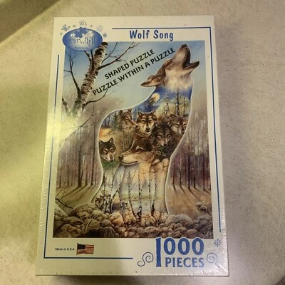 Rompecabezas vintage 2003 WOLF SONG 1000 piezas dentro del rompecabezas, serendipia, nuevo sellado Foto 1 de 4