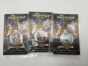 SDCC 2024 EXCLUSIVE Krapopolis Tyrannis Delria Hippocampus Button Set - Picture 1 of 1