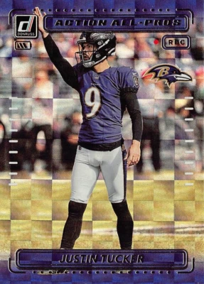 2022 PANINI DONRUSS (#AP-20) - ACTION ALL-PRO INSERT - JUSTIN TUCKER - Image 1 of 2