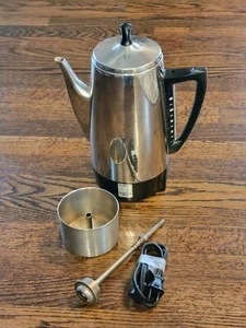 Caffettiera elettrica a percolatore 12 tazze Presto vintage acciaio inox 0281102 - Foto 1 di 6