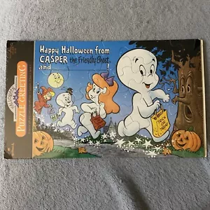 Carta puzzle di Halloween 1988 Hallmark Casper The Friendly Ghost and Wendy Witch - Foto 1 di 6
