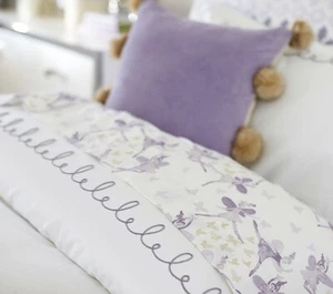 NEW Pottery Barn Kids Margot Corded Duvet Cover Lavender Purple White Lilac TWIN - Picture 1 of 7