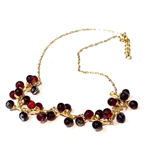 MICHAEL VINCENT MICHAUD IRIDESCENT CRANBERRY COLOR NECKLACE 4121 - Picture 1 of 2