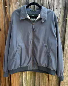 Vintage XL Weatherproof Mens Full Zip Lined Bomber Jacket Gray Snap Pockets Coat - Picture 1 of 11